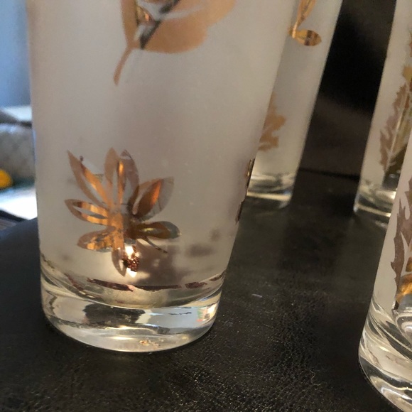 Set of Six Vintage MCM Libbey Gold Leaf Barware MCM - Picture 5 of 6